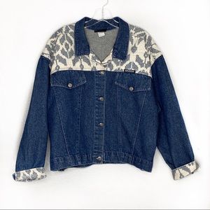 Vtg RoughRider Southwestern denim jacket